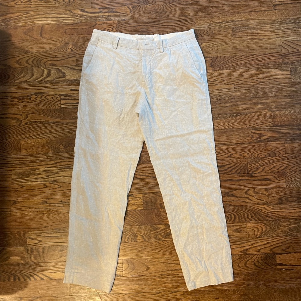 Zara Cream Linen Trousers